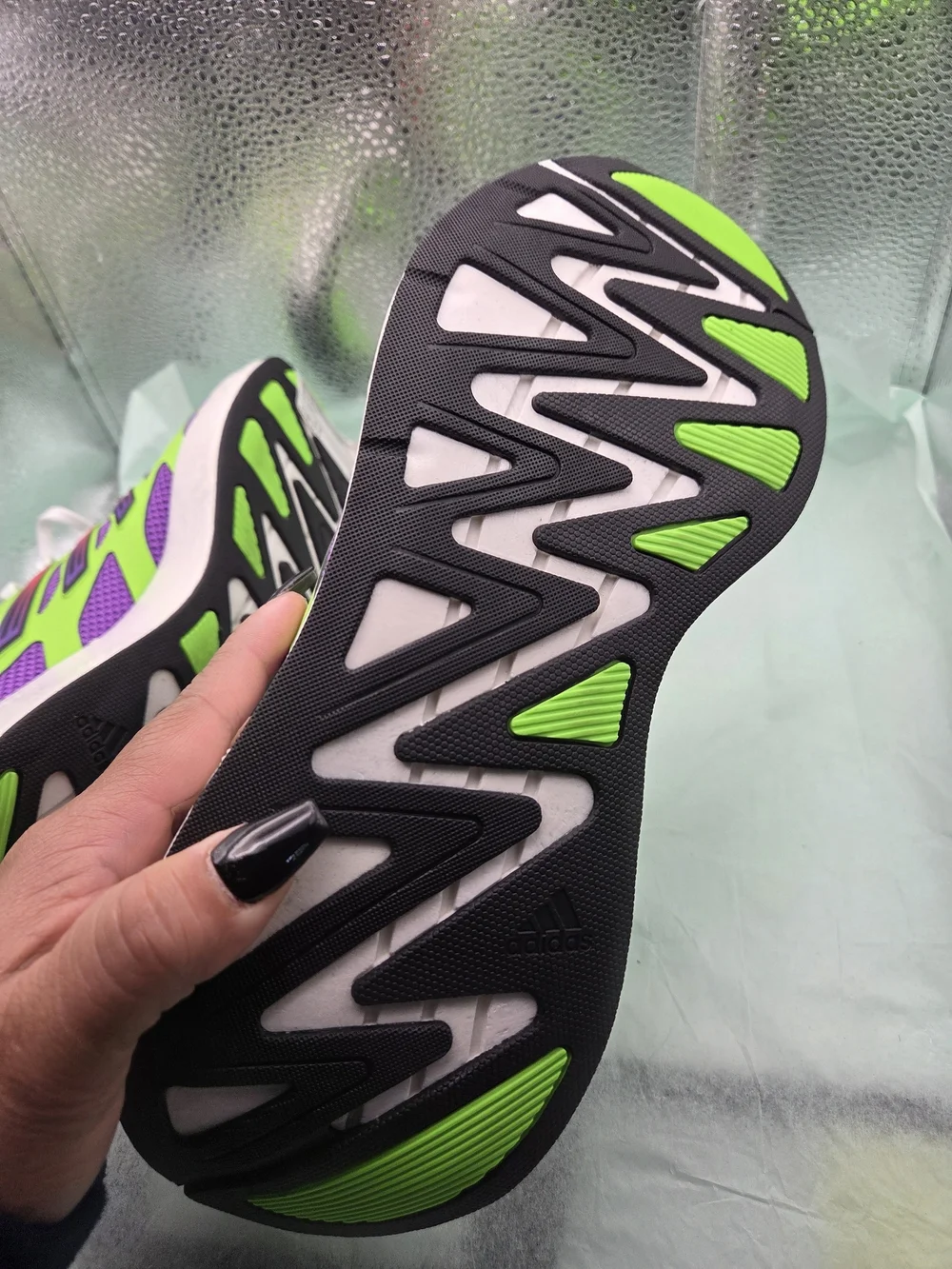 Women's Purple and Neon Green Athletic Sneakers